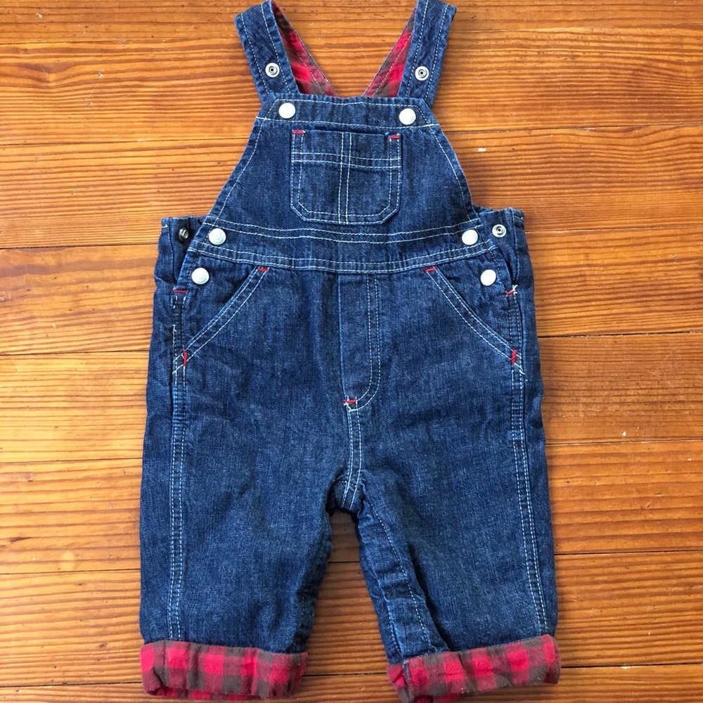 Baby GAP overalls jumper Buffalo plaid size 3-6m